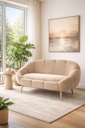 2-seters sofa Atelier Del Sofa Lida (130 x 105 x 50 cm) Beige - Møbler - Sofaer - 2 seter sofa