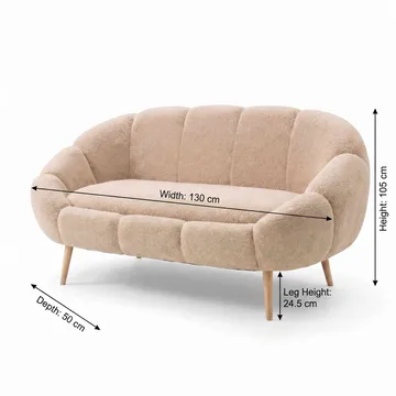 2-seters sofa Atelier Del Sofa Lida (130 x 105 x 50 cm) Beige - Møbler - Sofaer - 2 seter sofa