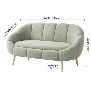 2-seters sofa Atelier Del Sofa Lida (130 x 105 x 50 cm) Grønn - Møbler - Sofaer - 2 seter sofa