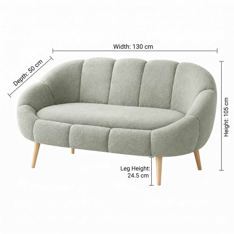 2-seters sofa Atelier Del Sofa Lida (130 x 105 x 50 cm) Grønn - Møbler - Sofaer - 2 seter sofa