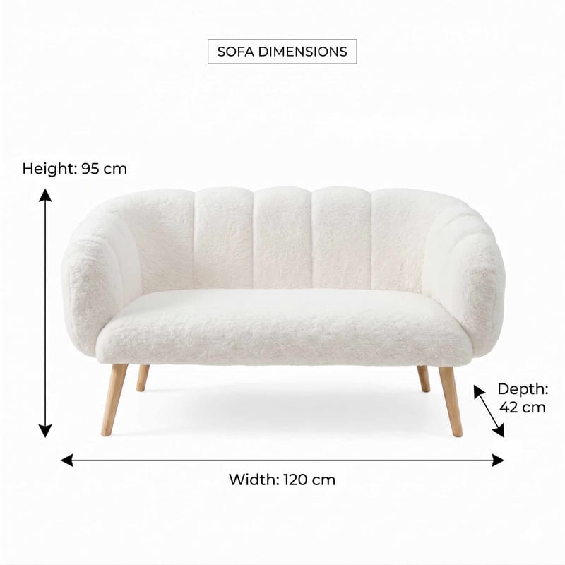 2-seters sofa Atelier Del Sofa Lotus (120 x 95 x 42 cm) Hvit - Møbler - Sofaer - 2 seter sofa