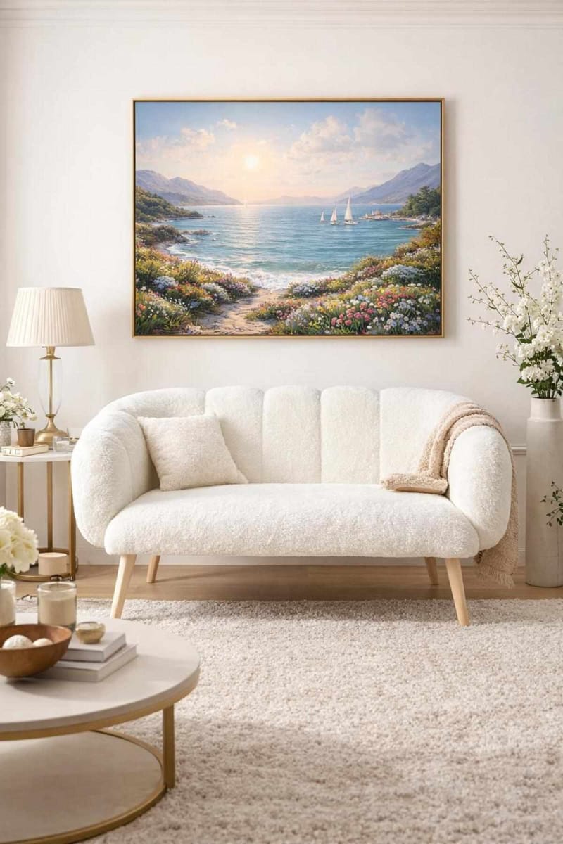 2-seters sofa Atelier Del Sofa Lotus (120 x 95 x 42 cm) Hvit - Møbler - Sofaer - 2 seter sofa