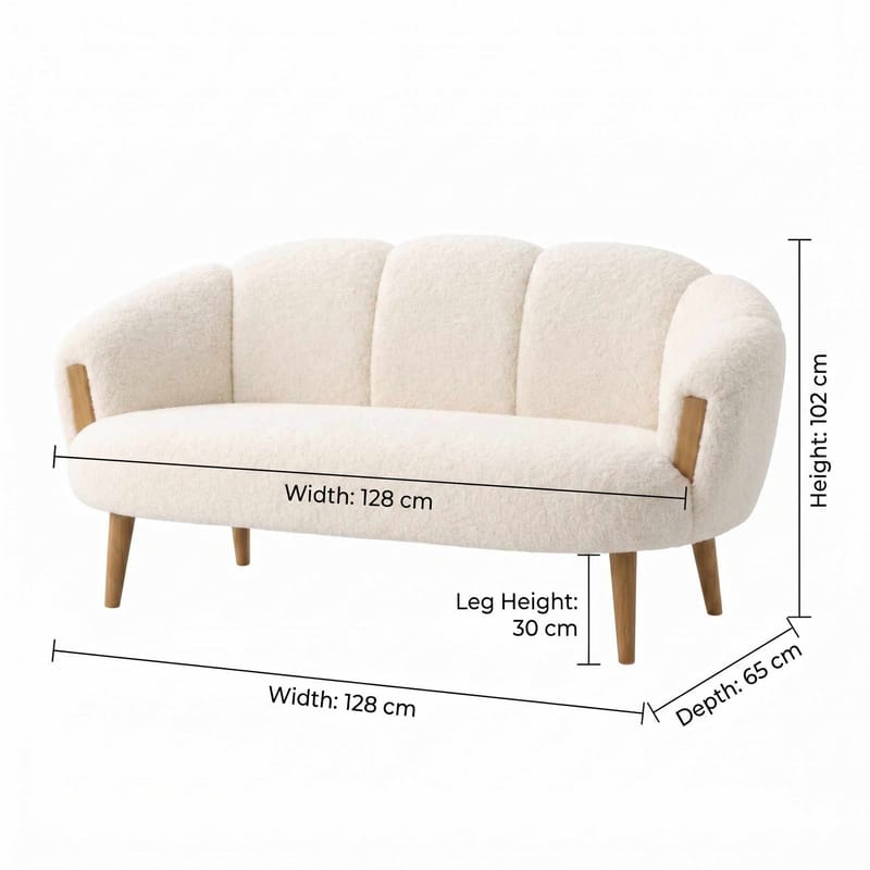 2-seters sofa Atelier Del Sofa Star (128 x 102 x 65 cm) Hvit - Møbler - Sofaer - 2 seter sofa