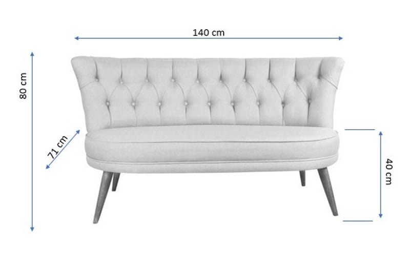 Barnello 2-Seter Sofa - Blå - 2 seter sofa