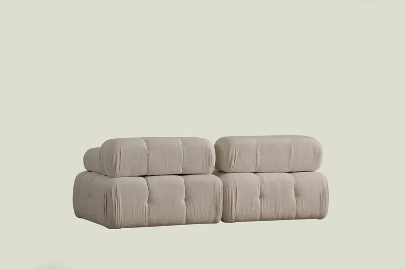 Belgin Boblet Dyp Sofa 2-seters 210 cm bred Sittedybde 85 cm - Krem / Beige / Lys - Møbler - Sofaer - Modulsofaer - Komplett modulsofa
