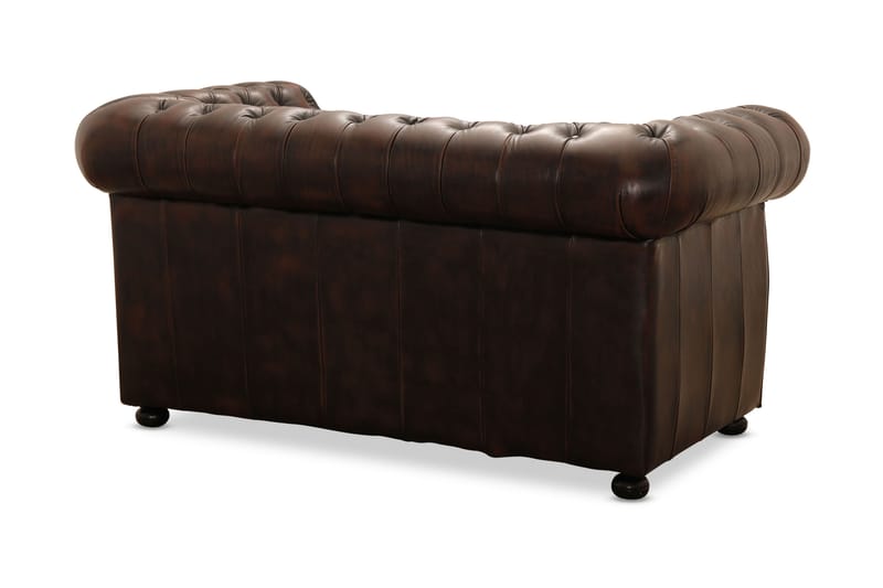 Birmingham Sofa 2-seters - Sofa lær/spalt brun - 2 seter sofa - Chesterfield sofaer