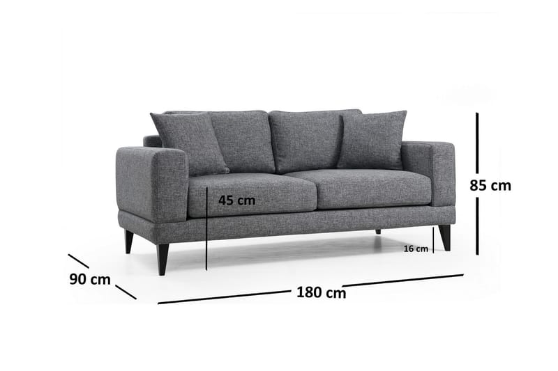 Bitanya 2-Seter Sofa - Grå - 2 seter sofa