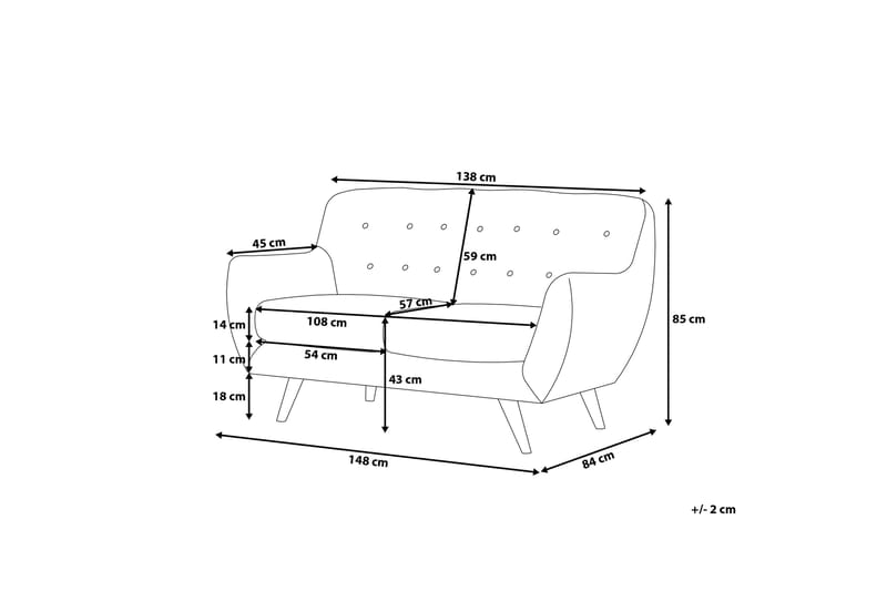 Bodo Sofa 2-4 Seter - Grønn - 2 seter sofa