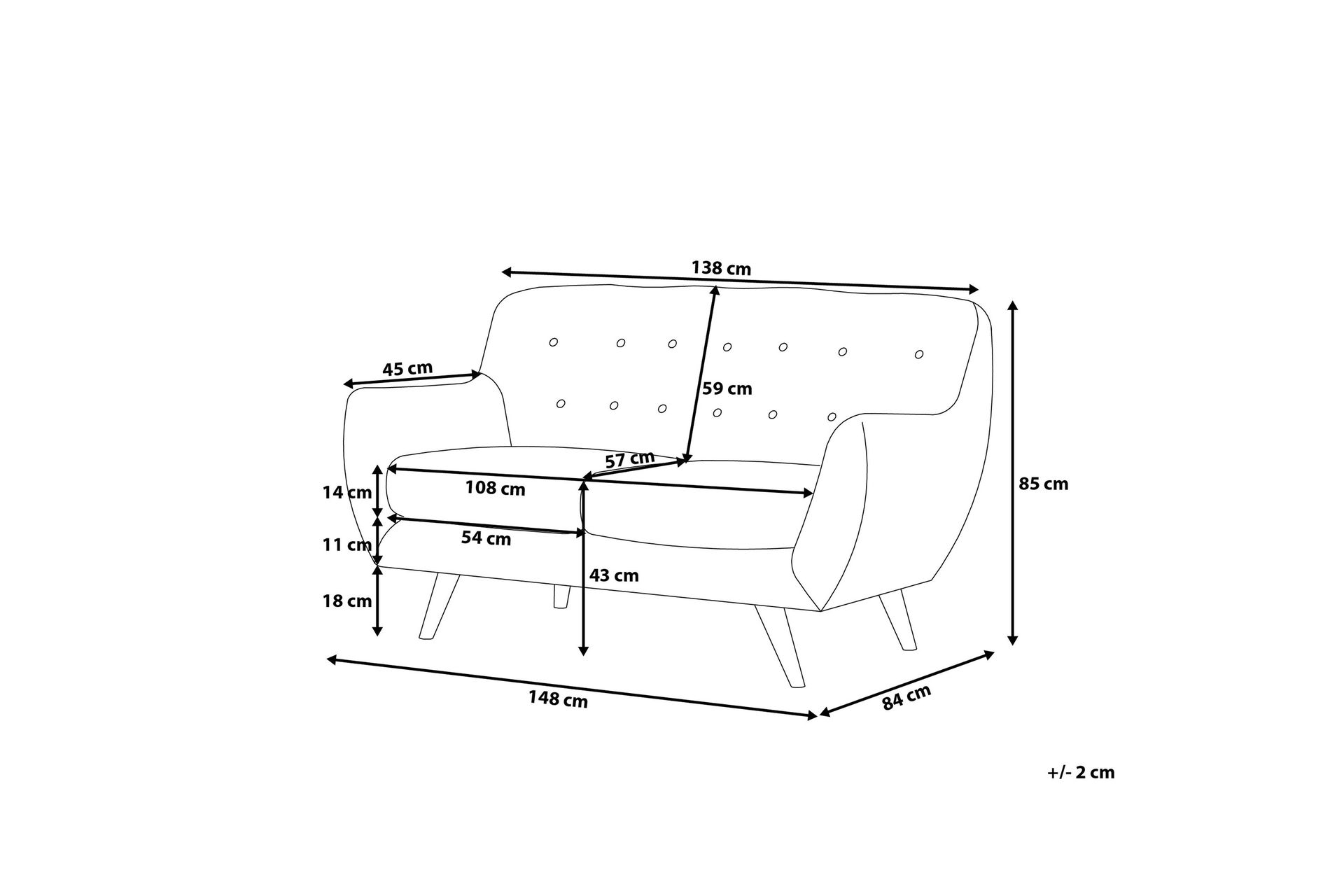Bodo Sofa 2-Seter - Tre / Natur - Møbler - Sofaer - 2 seter sofa