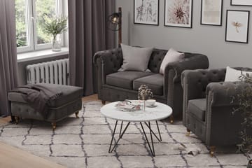 Chesterfield Deluxe 2-seter Sofa - Grå - Møbler - Sofaer - 2 seter sofa