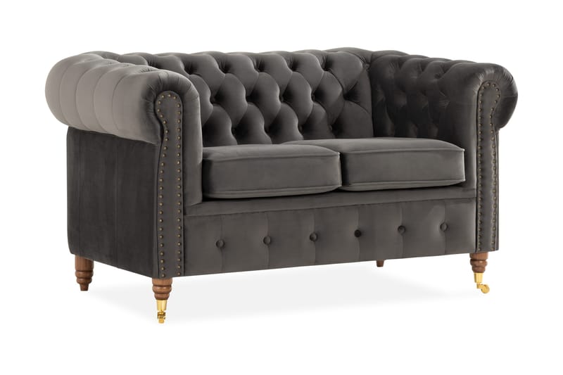 Chesterfield Deluxe 2-seter Sofa - Grå - Møbler - Sofaer - 2 seter sofa