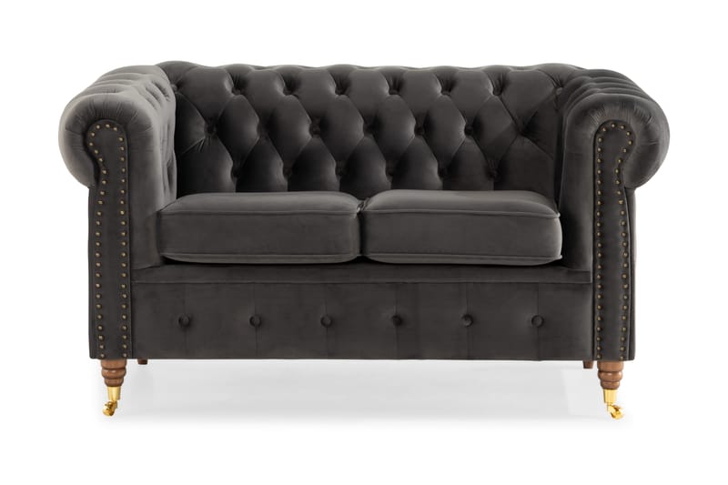 Chesterfield Deluxe 2-seter Sofa, Grå