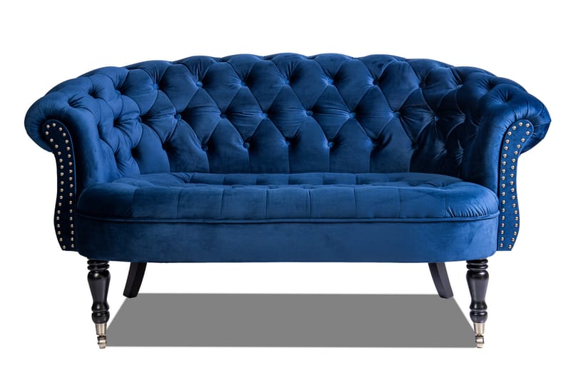 Chesterfield Ludovic Sofa 2-seters - Blå - 2 seter sofa - Chesterfield sofaer - Fløyel sofaer