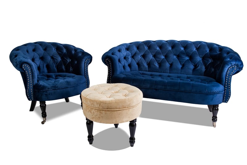 Chesterfield Ludovic Sofa 2-seters - Blå - Møbler - Sofaer - 2 seter sofa