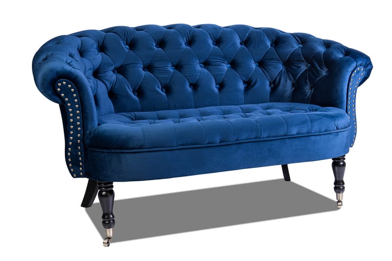 Chesterfield Ludovic Sofa 2-seters - Blå - 2 seter sofa - Chesterfield sofaer - Fløyel sofaer