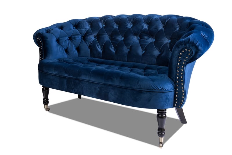 Chesterfield Ludovic Sofa 2-seters - Blå - 2 seter sofa - Chesterfield sofaer - Fløyel sofaer