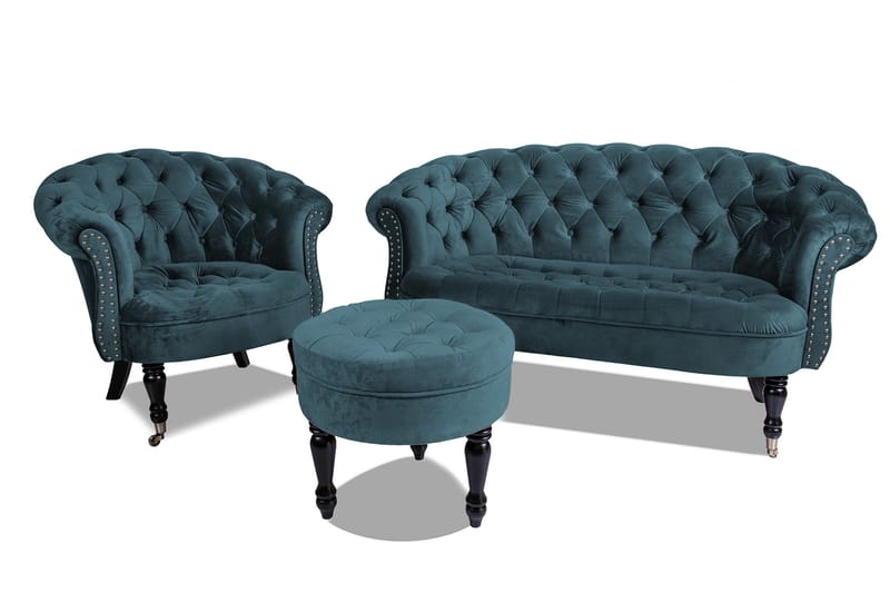 Chesterfield Ludovic Sofa 2-seters - Blågrønn - Møbler - Sofaer - 2 seter sofa