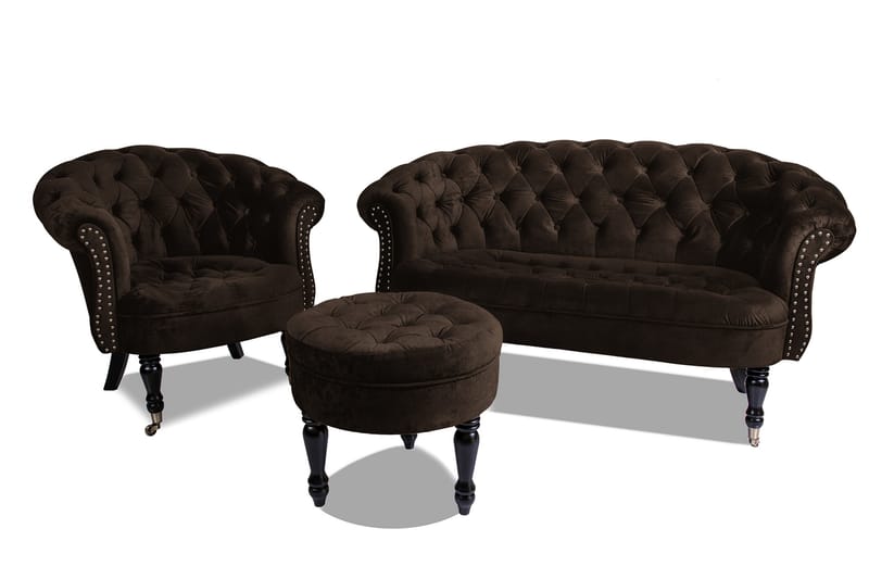 Chesterfield Ludovic Sofa 2-seters - Brun - 2 seter sofa - Chesterfield sofaer - Fløyel sofaer