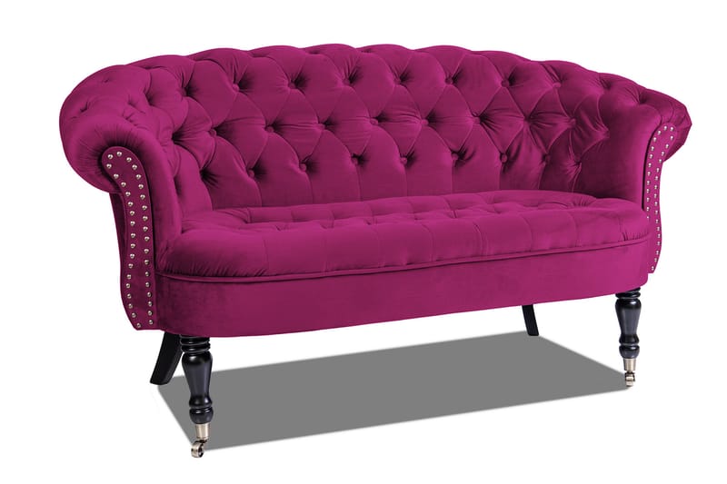 Chesterfield Ludovic Sofa 2-seters - Cerise - 2 seter sofa - Chesterfield sofaer - Fløyel sofaer