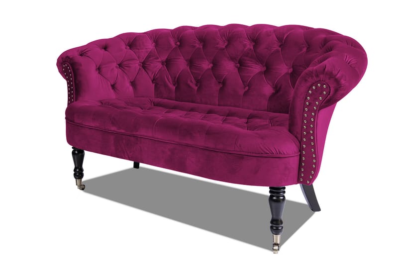 Chesterfield Ludovic Sofa 2-seters - Cerise - 2 seter sofa - Chesterfield sofaer - Fløyel sofaer