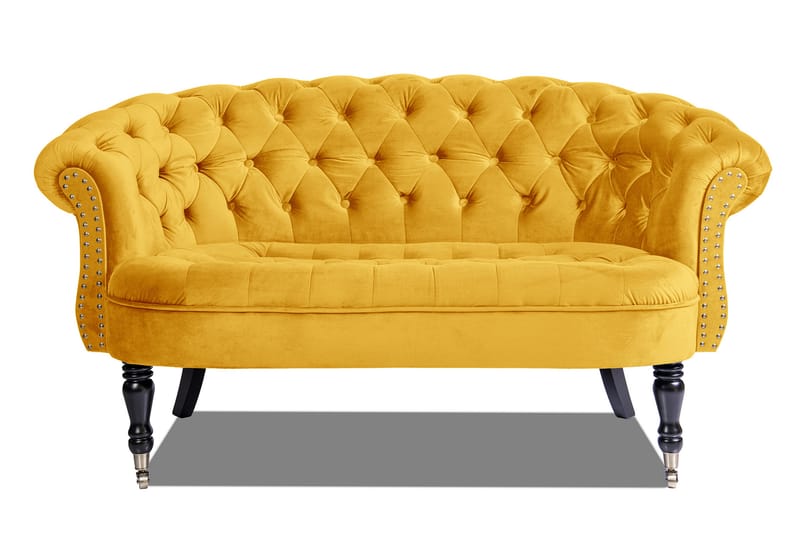 Chesterfield Ludovic Sofa 2-seters - Gul - 2 seter sofa - Chesterfield sofaer - Fløyel sofaer