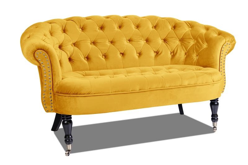 Chesterfield Ludovic Sofa 2-seters - Gul - 2 seter sofa - Chesterfield sofaer - Fløyel sofaer