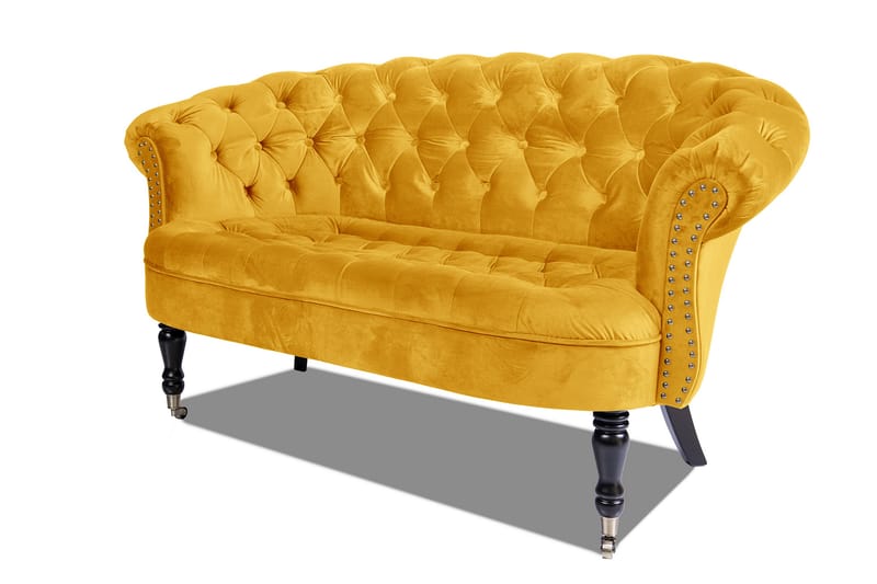 Chesterfield Ludovic Sofa 2-seters - Gul - 2 seter sofa - Chesterfield sofaer - Fløyel sofaer