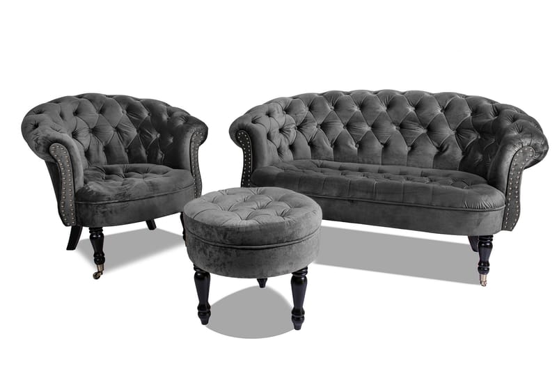 Chesterfield Ludovic Sofa 2-seters - Mørkegrå - Møbler - Sofaer - 2 seter sofa
