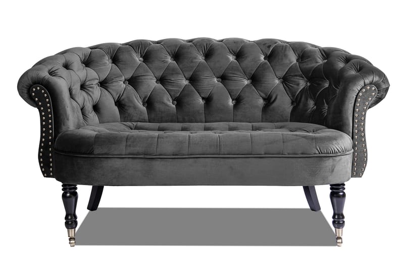 Chesterfield Ludovic Sofa 2-seters - Mørkegrå - 2 seter sofa - Chesterfield sofaer - Fløyel sofaer