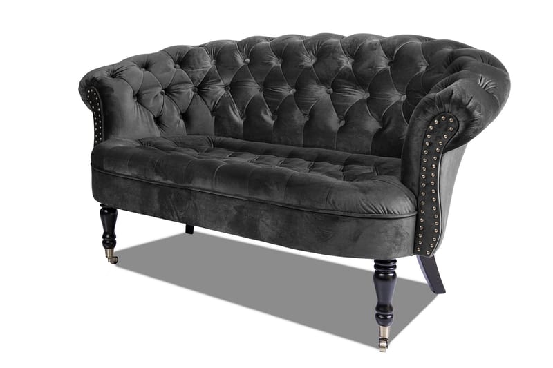 Chesterfield Ludovic Sofa 2-seters - Mørkegrå - 2 seter sofa - Chesterfield sofaer - Fløyel sofaer