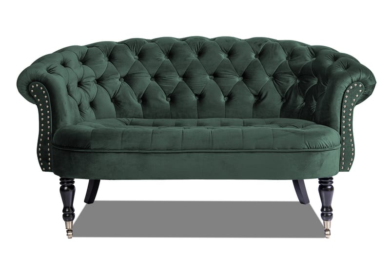 Chesterfield Ludovic Sofa 2-seters - Mørkegrønn - 2 seter sofa - Chesterfield sofaer - Fløyel sofaer