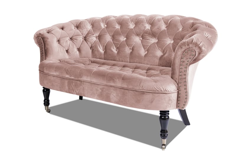 Chesterfield Ludovic Sofa 2-seters - Rosa - 2 seter sofa - Chesterfield sofaer - Fløyel sofaer