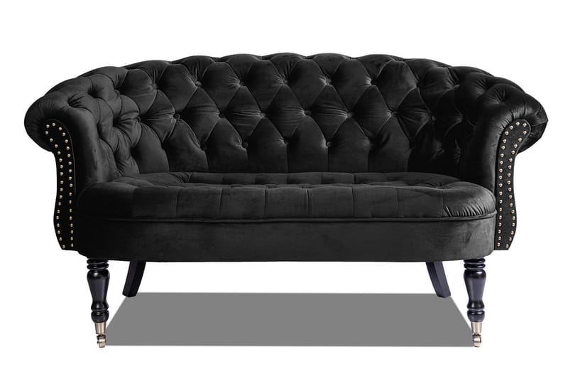 Chesterfield Ludovic Sofa 2-seters - Svart - 2 seter sofa - Chesterfield sofaer - Fløyel sofaer