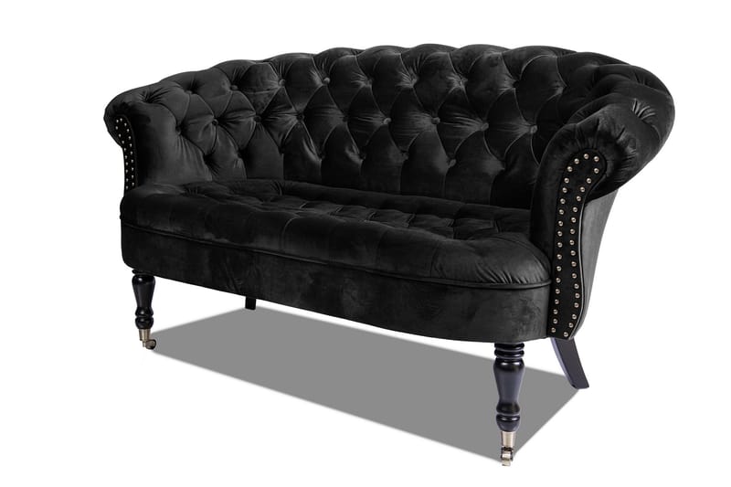 Chesterfield Ludovic Sofa 2-seters - Svart - 2 seter sofa - Chesterfield sofaer - Fløyel sofaer