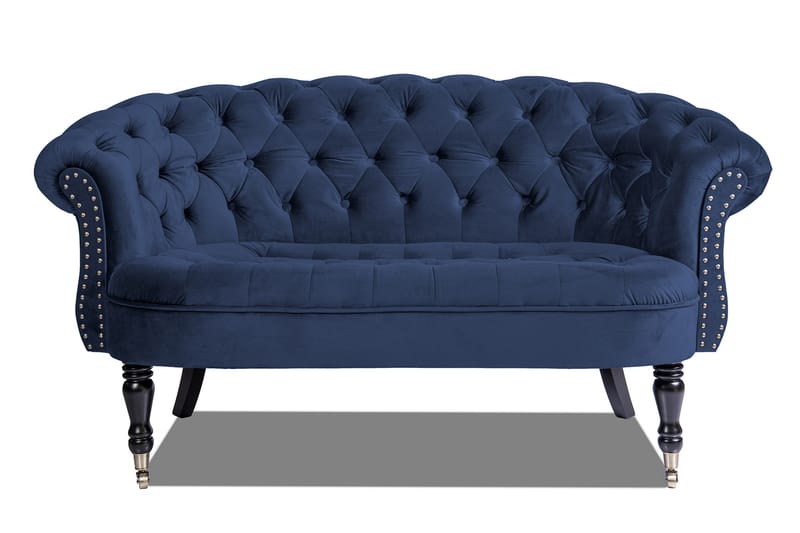 Chesterfield Ludovic Sofa 2-seters - Petrolblå - Fløyel sofaer - 2 seter sofa - Chesterfield sofaer