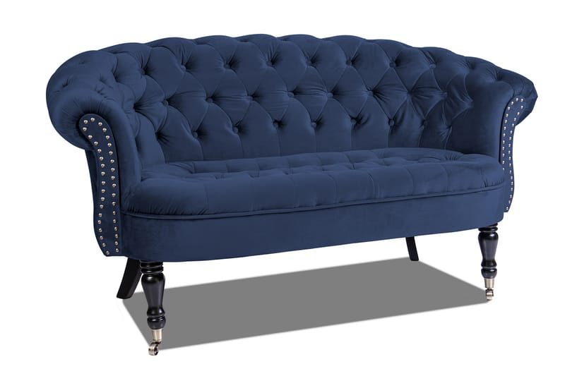 Chesterfield Ludovic Sofa 2-seters - Petrolblå - 2 seter sofa - Chesterfield sofaer - Fløyel sofaer