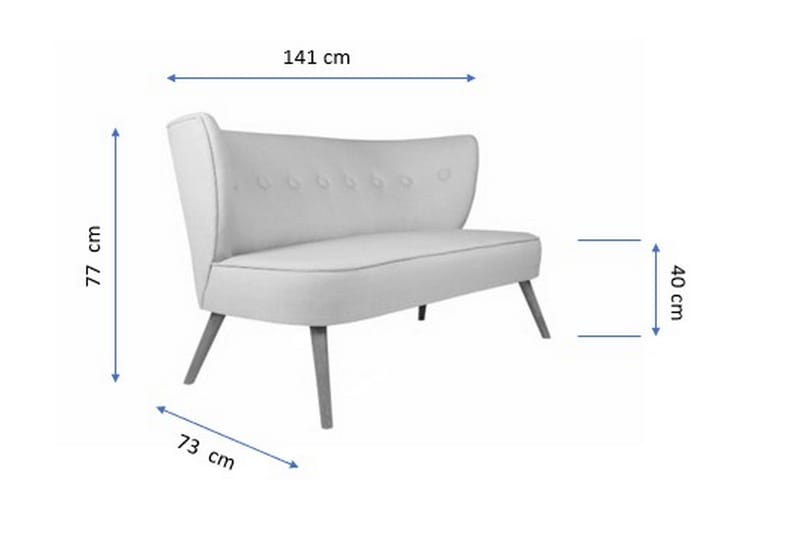 Clivocast 2-Seter Sofa - Lilla - 2 seter sofa