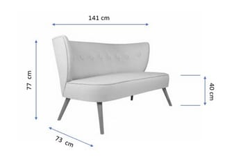 Clivocast Dyp 2-seter Sofa i Stoff med Trebein - Grå - Møbler - Sofaer - 2 seter sofa