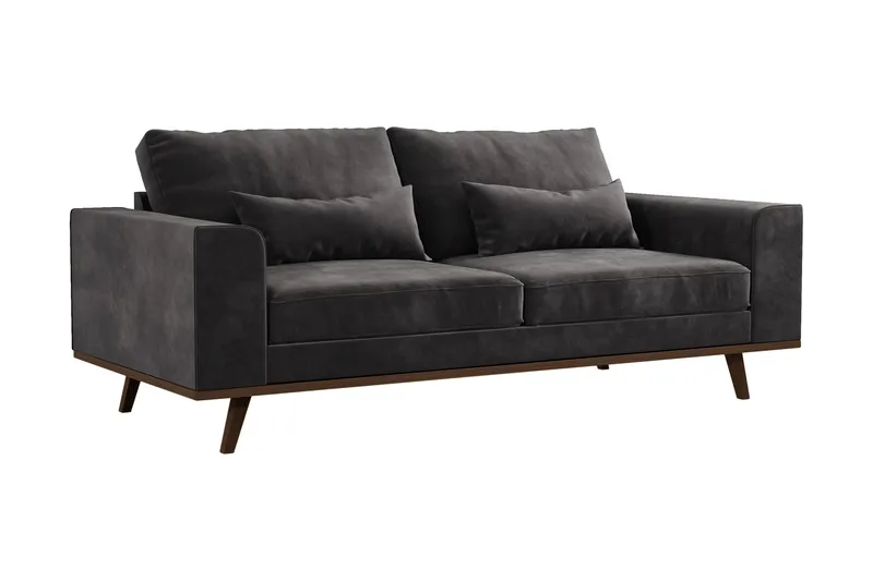 Copenhagen 2-seters Fløyelssofa - Mørk grå - Møbler - Sofaer - 2 seter sofa