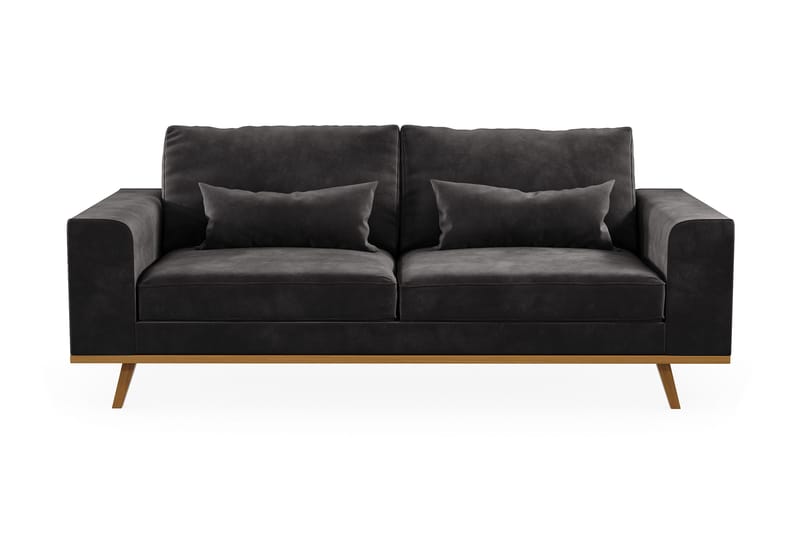 Copenhagen 2-seters Fløyelssofa - Mørk grå - Møbler - Sofaer - 2 seter sofa