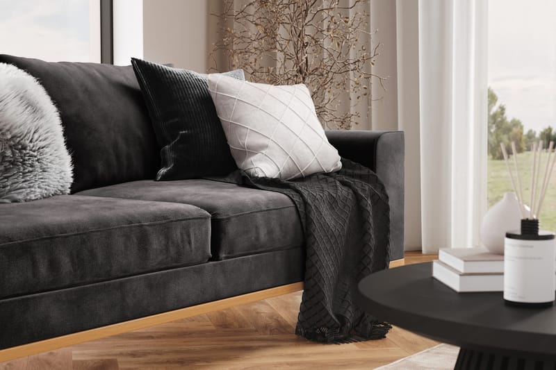 Copenhagen 2-seters Fløyelssofa - Mørk grå - Møbler - Sofaer - 2 seter sofa