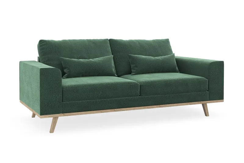 Copenhagen 2-seters Fløyelssofa - Mørk grønn - Møbler - Sofaer - 2 seter sofa