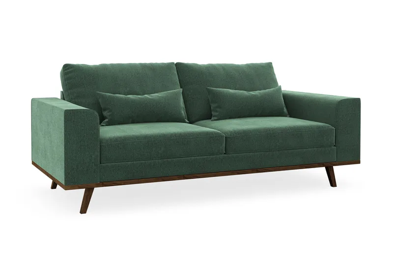 Copenhagen 2-seters Fløyelssofa - Mørk grønn - Møbler - Sofaer - 2 seter sofa