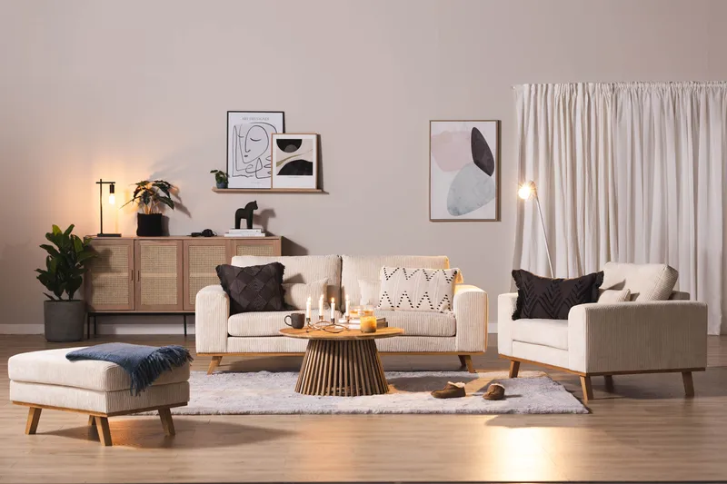 Copenhagen 2-seters Manchestersofa - Beige - Møbler - Sofaer - 2 seter sofa
