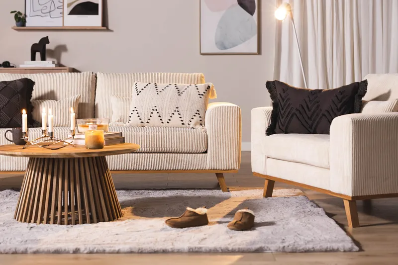 Copenhagen 2-seters Manchestersofa - Beige - Møbler - Sofaer - 2 seter sofa