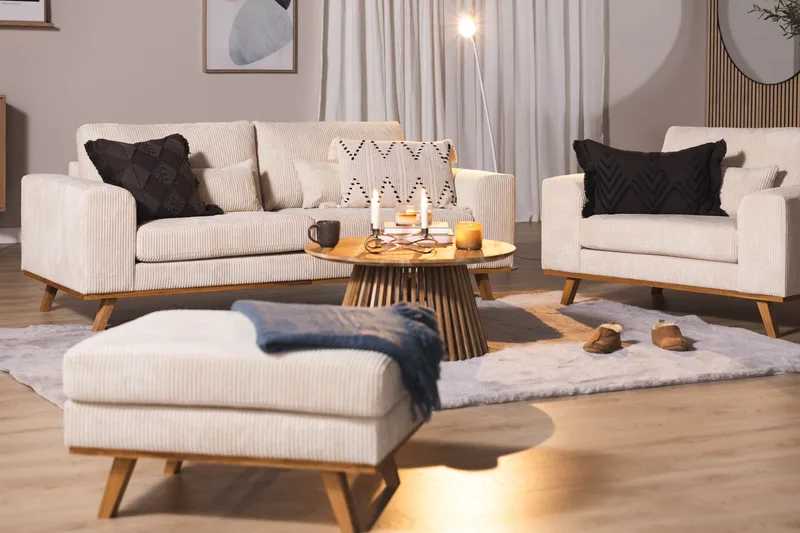 Copenhagen 2-seters Manchestersofa - Beige - Møbler - Sofaer - 2 seter sofa