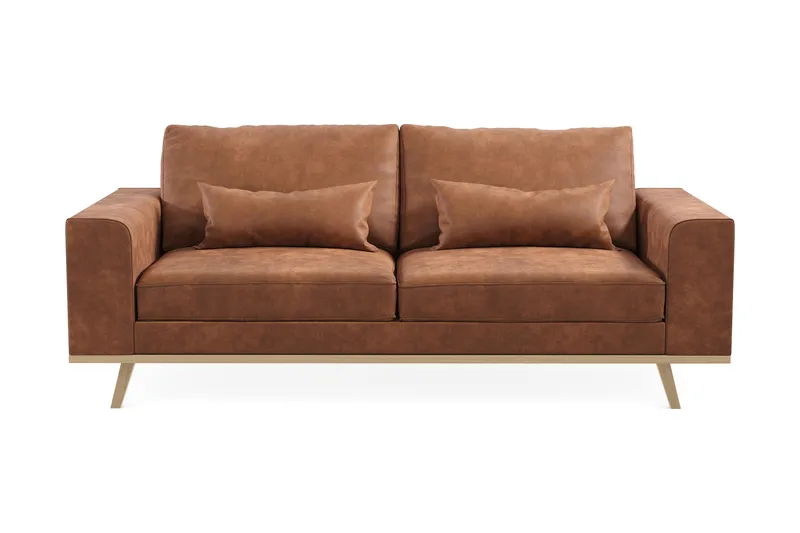 Copenhagen 2-seters Sofa i Kunstlær - Brun - Møbler - Sofaer - 2 seter sofa