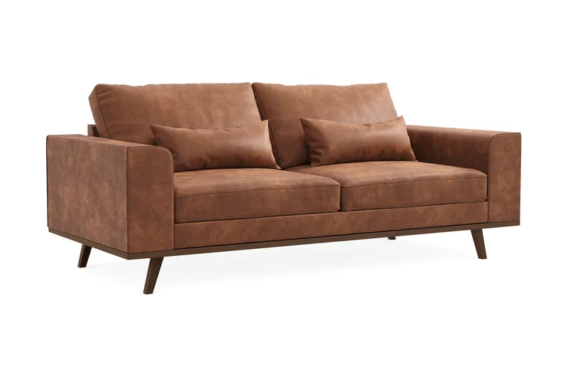 Copenhagen 2-seters Sofa i Kunstlær - Brun - Møbler - Sofaer - 2 seter sofa