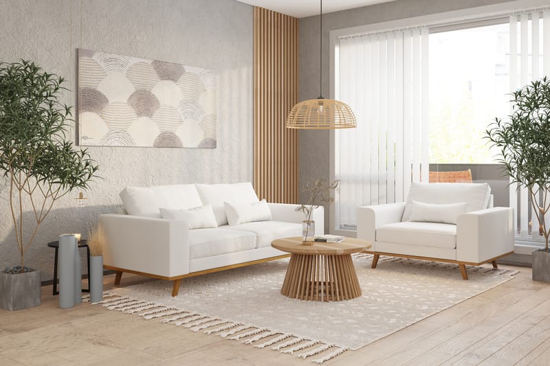 Copenhagen 2-seters Stoffsofa - Hvit - Møbler - Sofaer - 2 seter sofa