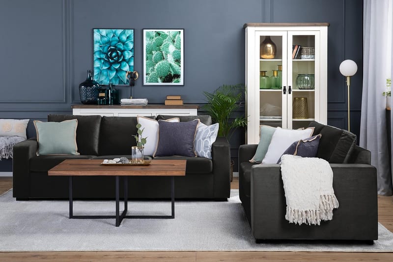 Crazy 2-seters Fløyelssofa - Mørk grå - Møbler - Sofaer - 2 seter sofa